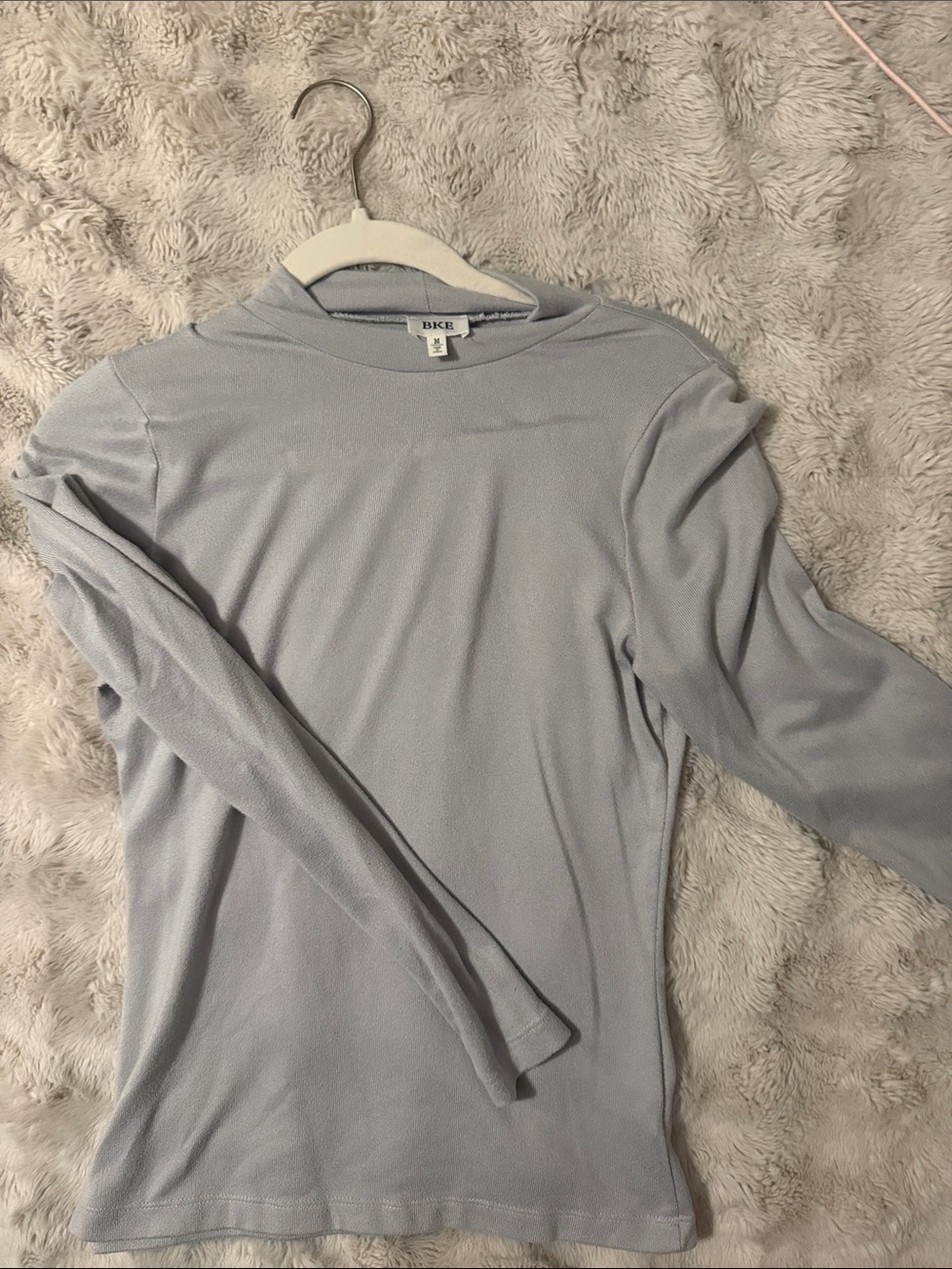BKE Light Gray Long-Sleeve Crew Neck Shirt Size M